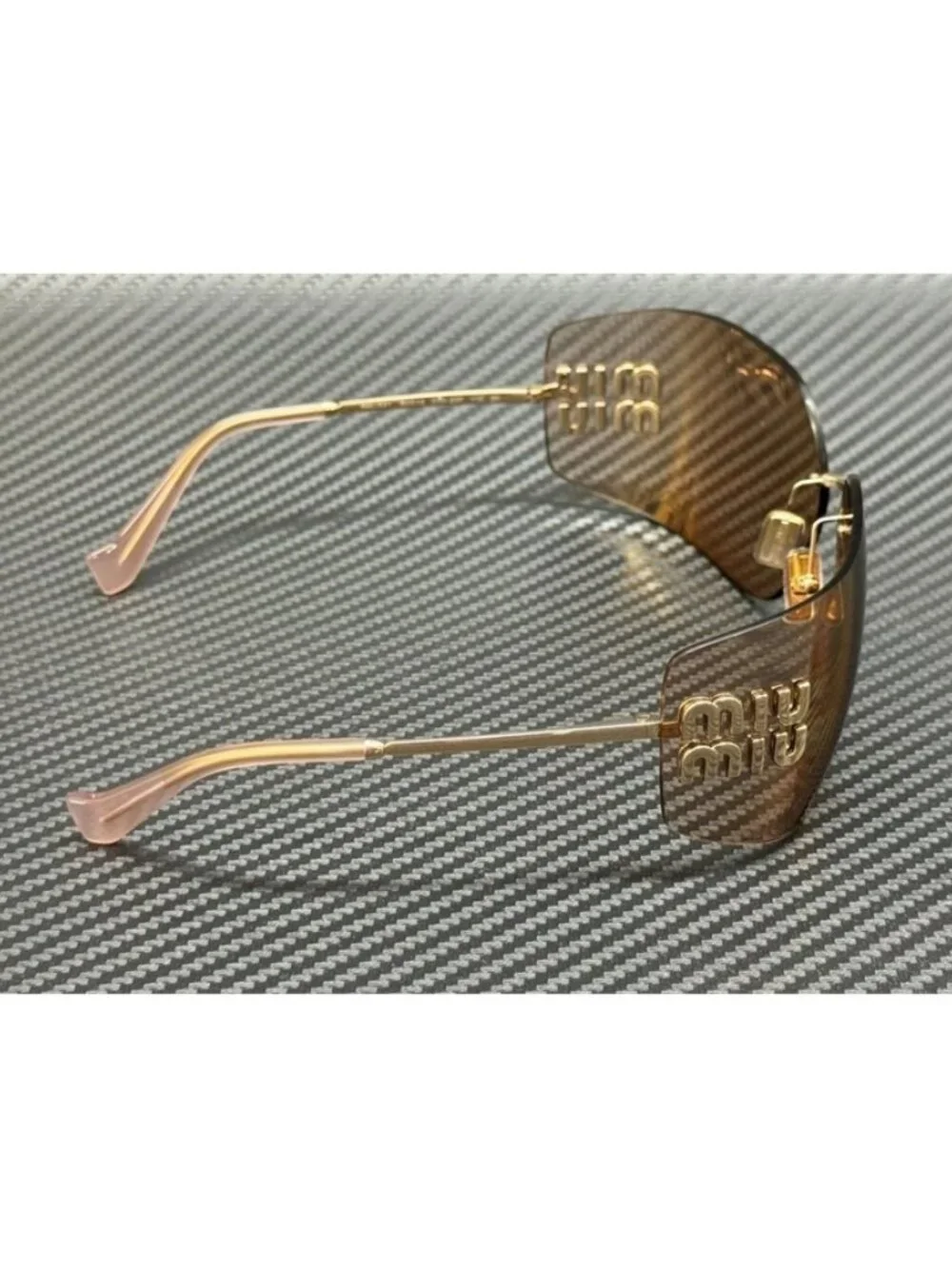 New Miu Miu Women Pale Gold Sunglasses 80-14-110